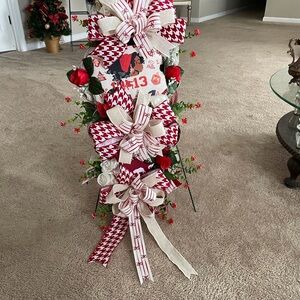 Delta Sigma Theta Red, Off White and White Sorority Wreath